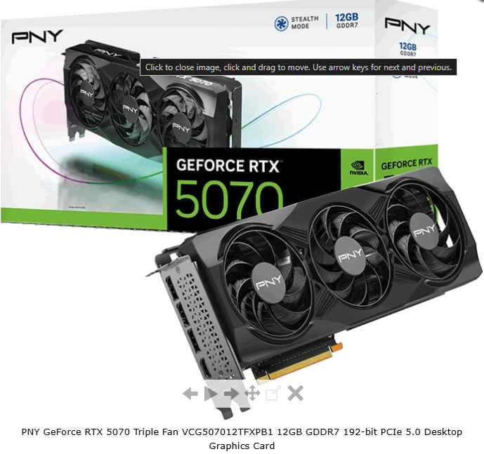 KARTE GRAFIKE PNY RTX 5070 12GB